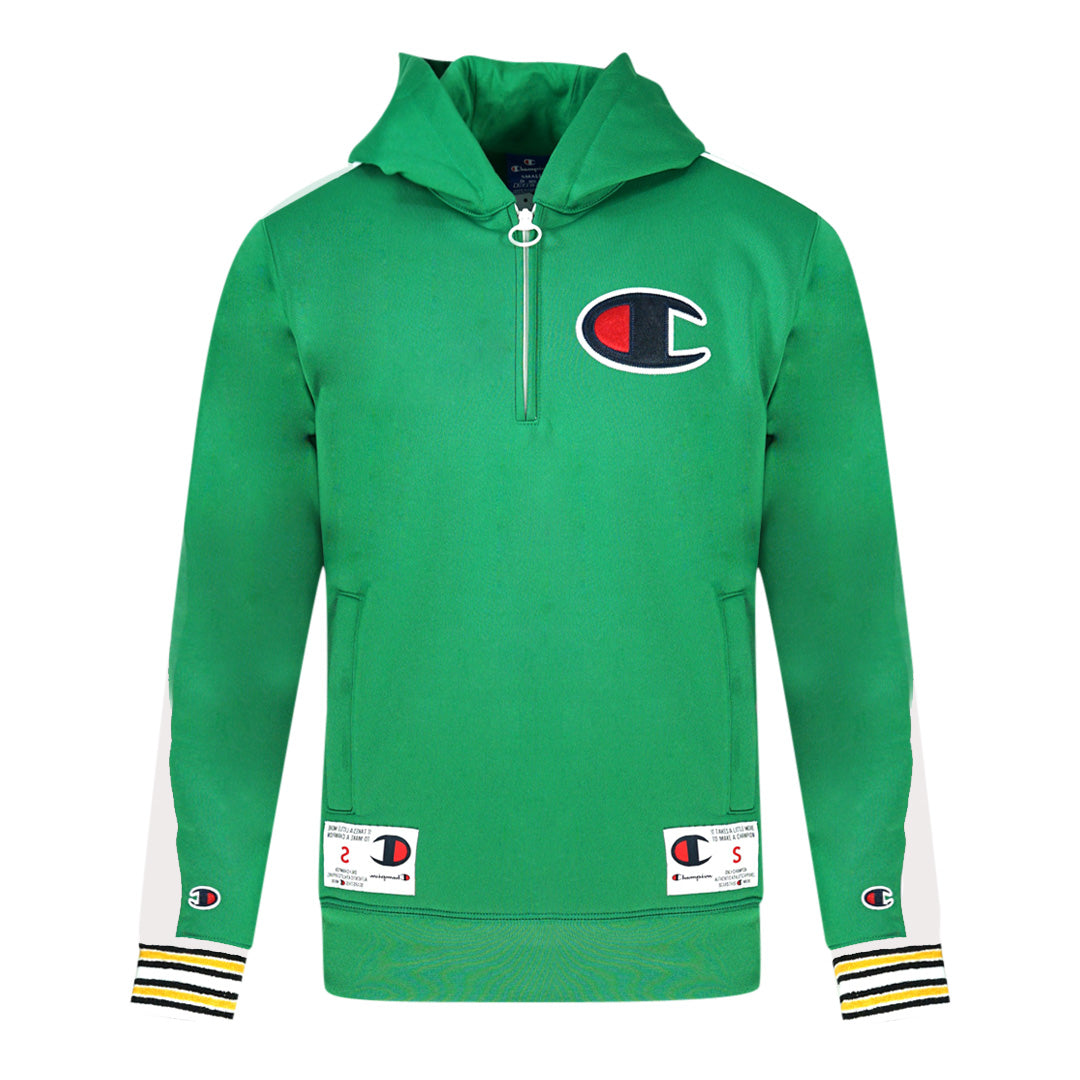 Champion Half Zip Large Logo Green Hoodie – Nova Clothing