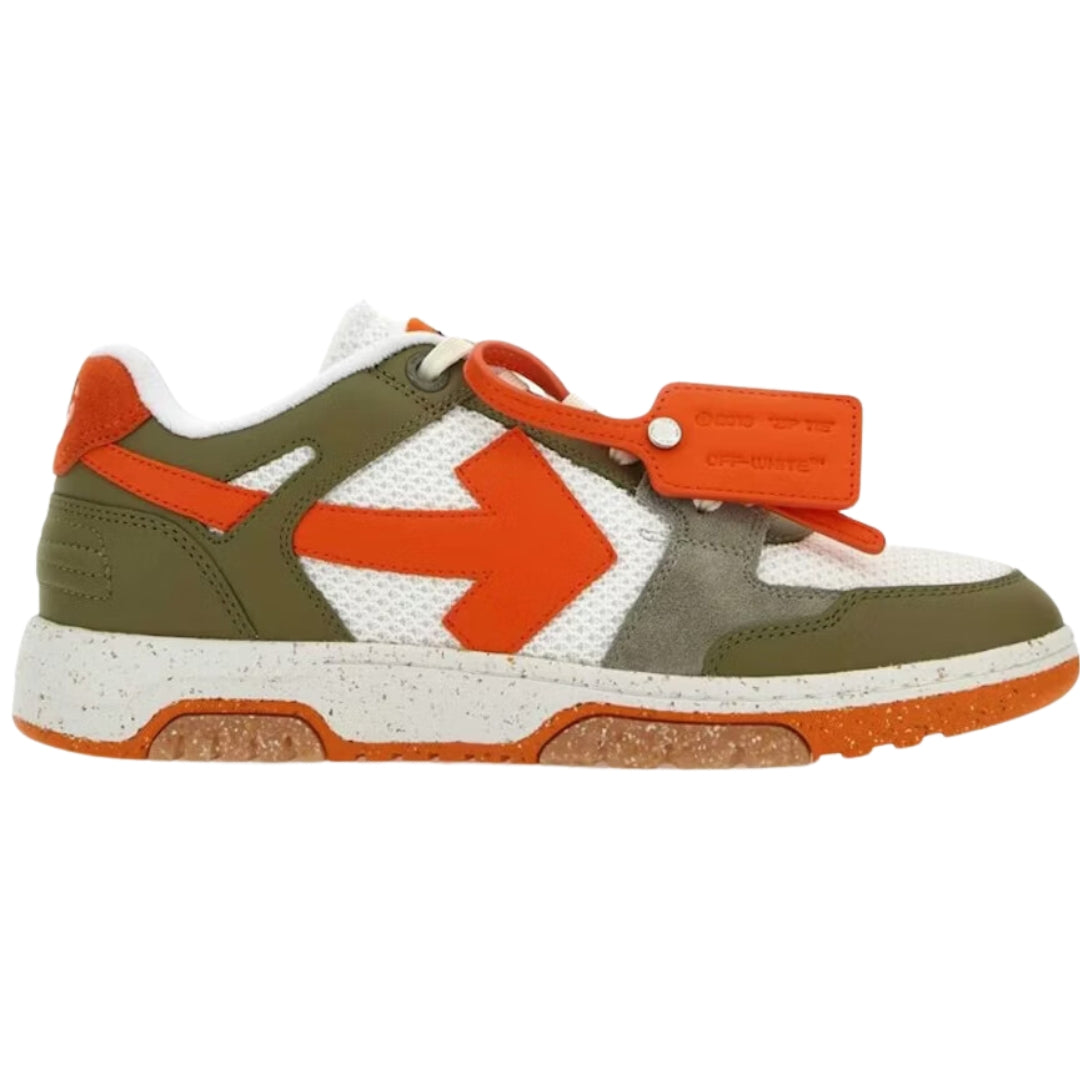 Off White Out Of Office Slim Green Comb Leather Sneakers