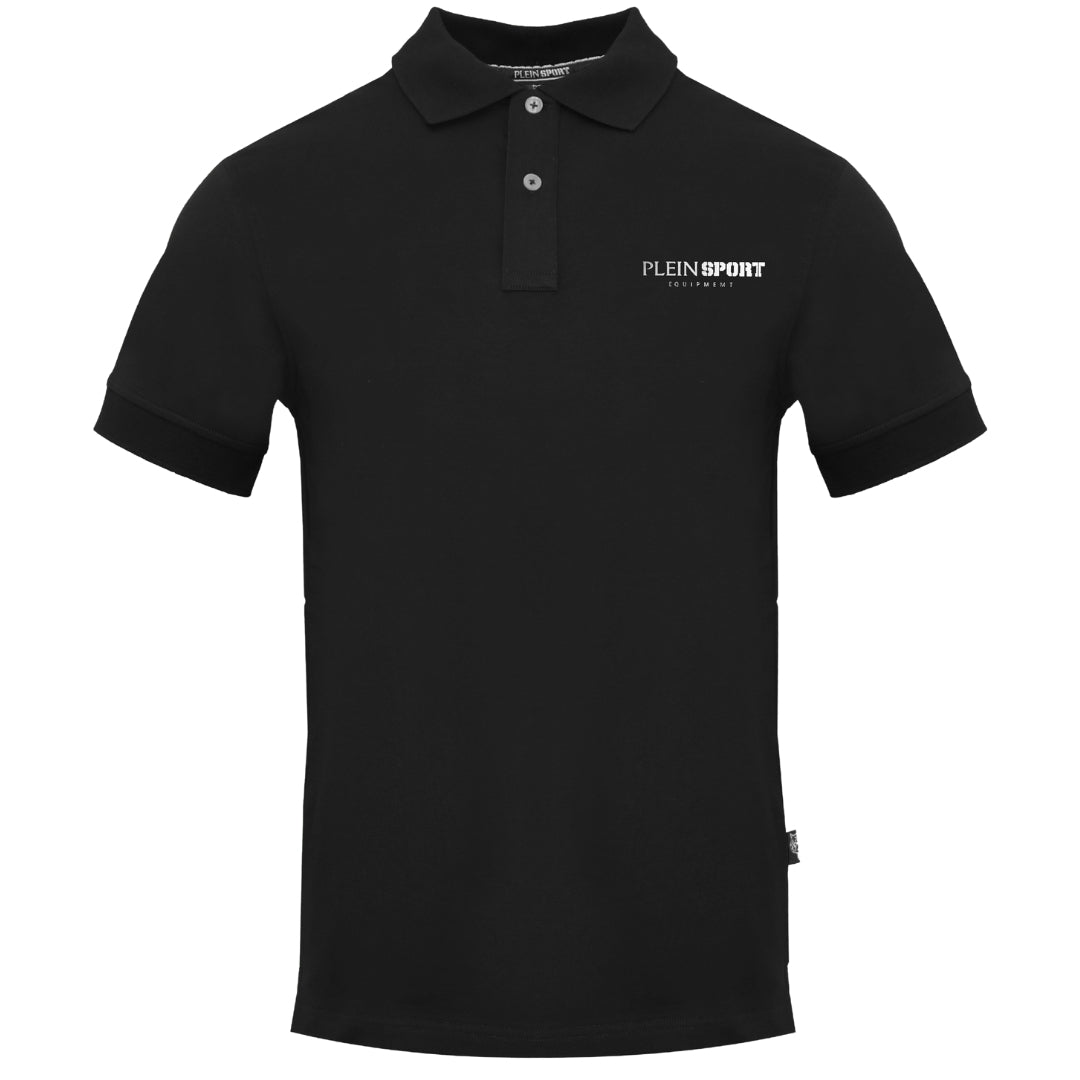 Plein Sport Equipment Logo Black Polo Shirt