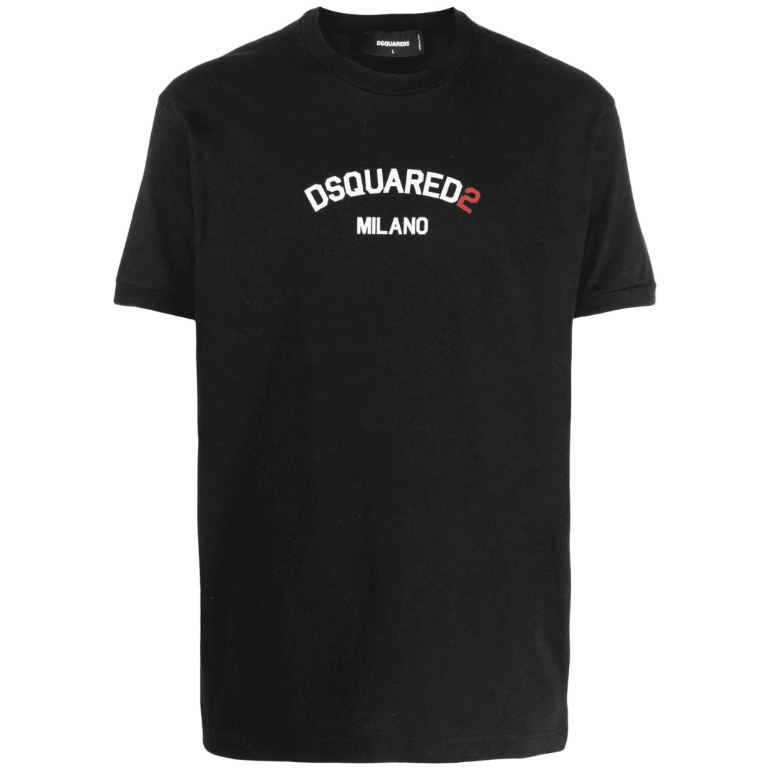 Dsquared2 Branded Milano Logo Cool Fit Black T Shirt