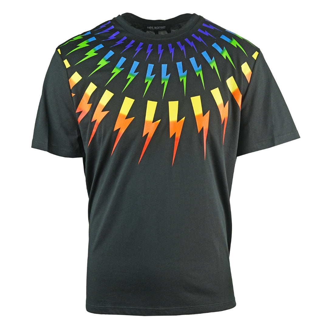 Neil Barrett Multicolour Lightning Bolt Black Oversize Tee Nova Clothing