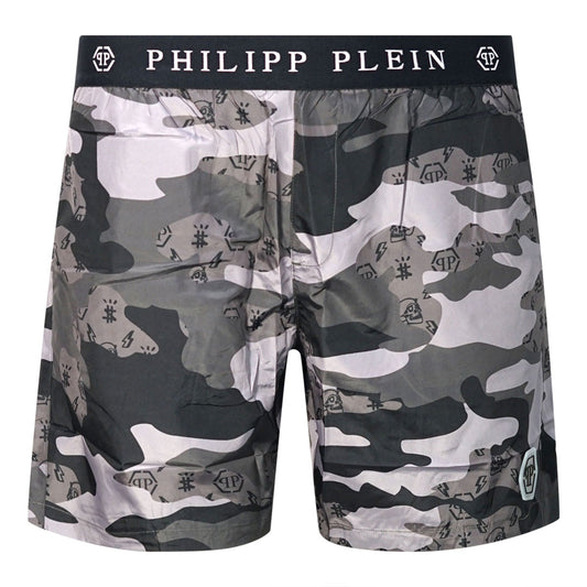 Philipp Plein Camouflage Anthracite Swim Shorts