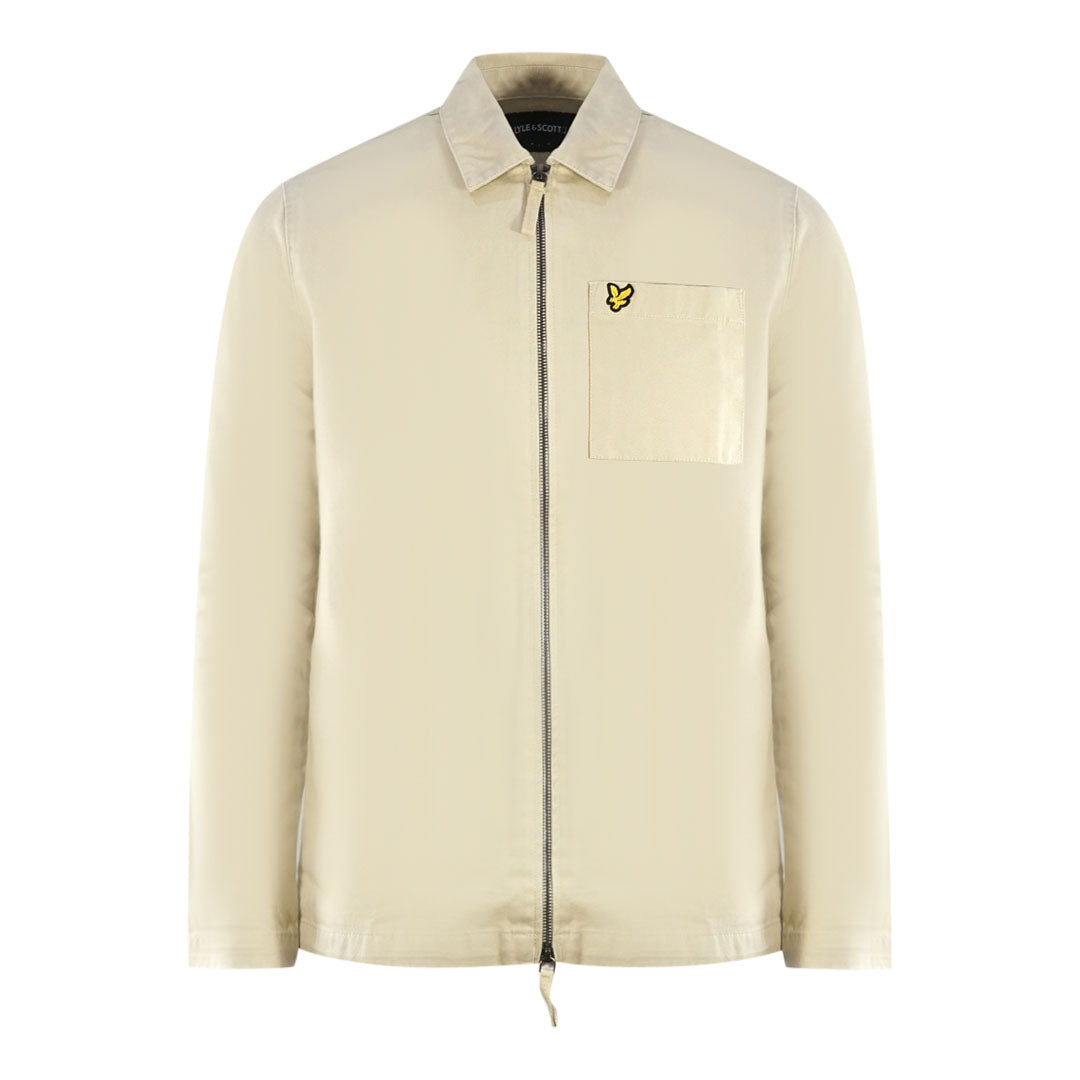 Lyle Scott Twill Beige Overshirt Jacket