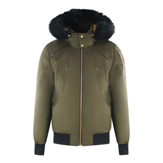 Moose Knuckles Little Rapids Army Green Bomber Down Jacket
