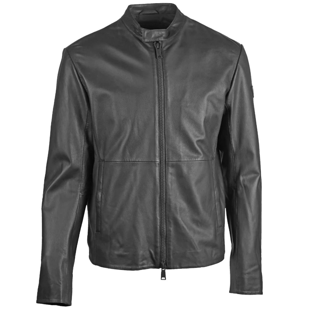 Emporio armani jacket clearance leather