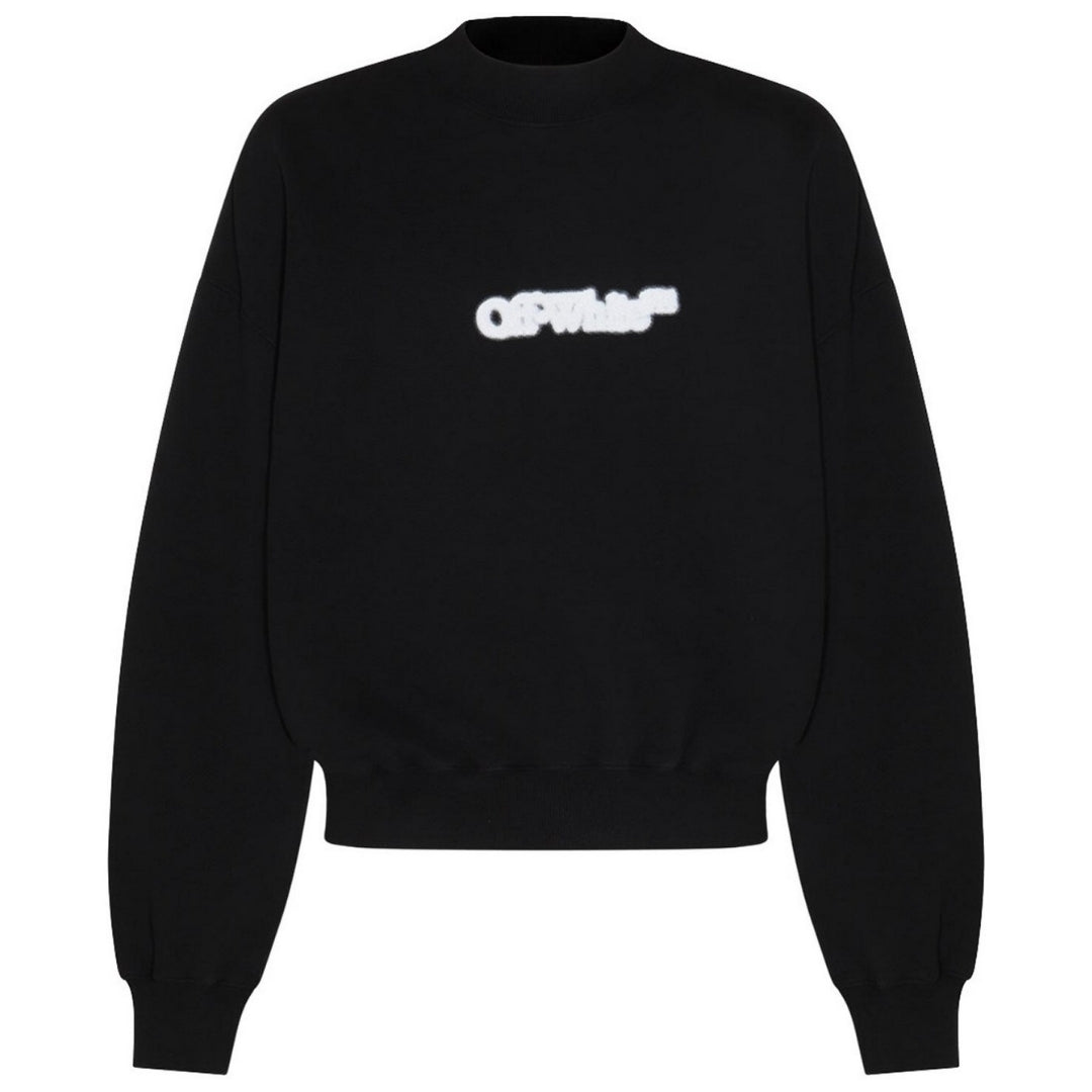 Off White Blurr Book Over Black Oversized Sweatshirt