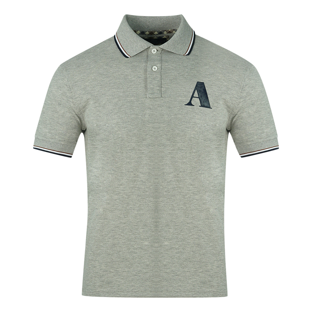 Aquascutum A Logo Grey Polo Shirt Nova Clothing