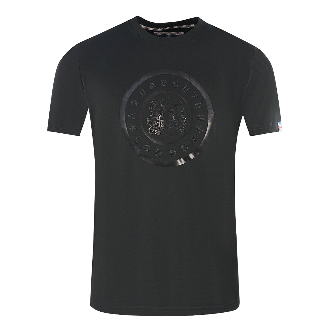 Aquascutum London Circle Logo Black T Shirt Nova Clothing