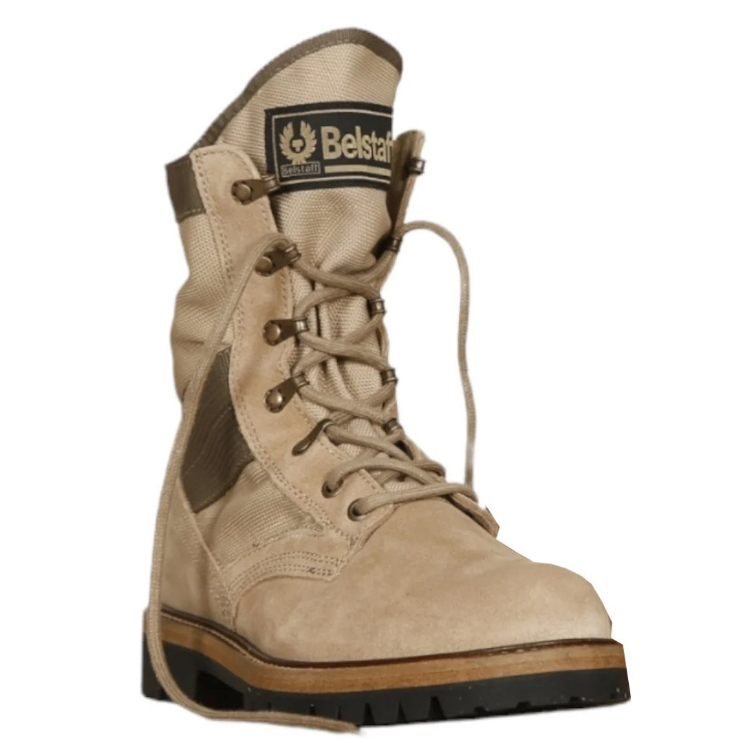 Belstaff Khaki Trooper Lace Up Beige Boots