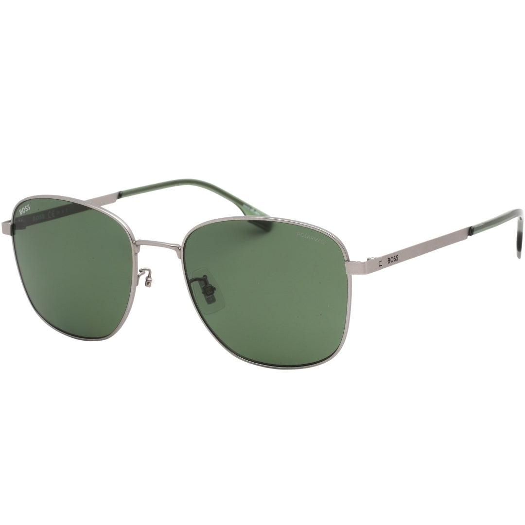 Hugo Boss Green Polarized Lens Matte Ruthenium Sunglasses One Size