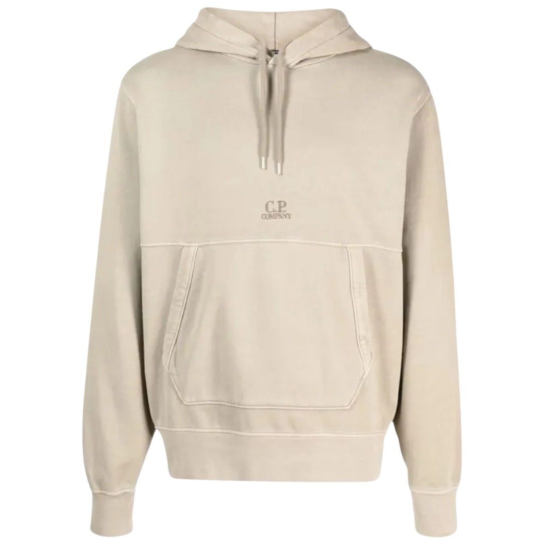 C.P. Company Hooded Plated Light Fleece Beige Hoodie S