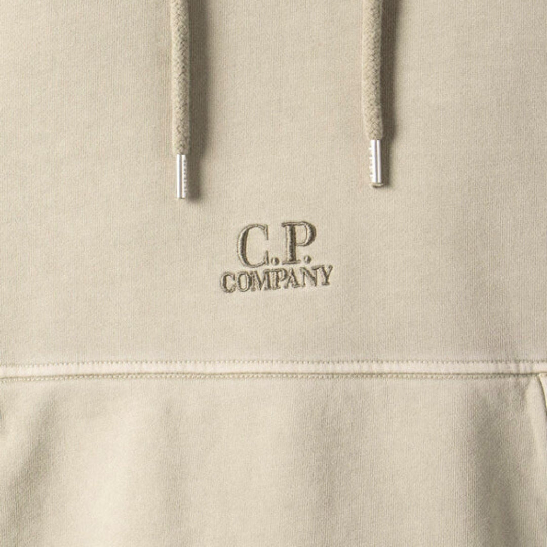 C.P. Company Hooded Plated Light Fleece Beige Hoodie S