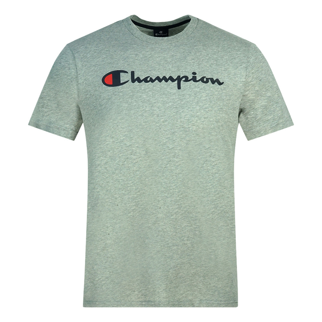 Champion Classic Script Logo Grey T Shirt