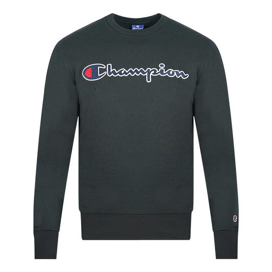 Champion Classic Script Logo Black Sweatshirt