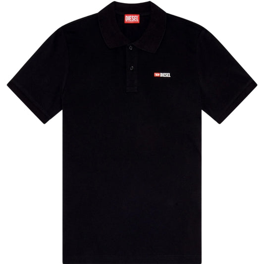 Diesel T-Weet-Spilt Black Polo Shirt