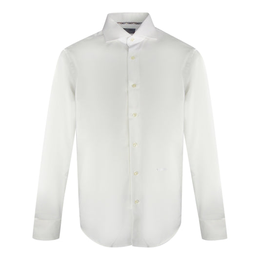 Aquascutum Plain Long Sleeve White Shirt