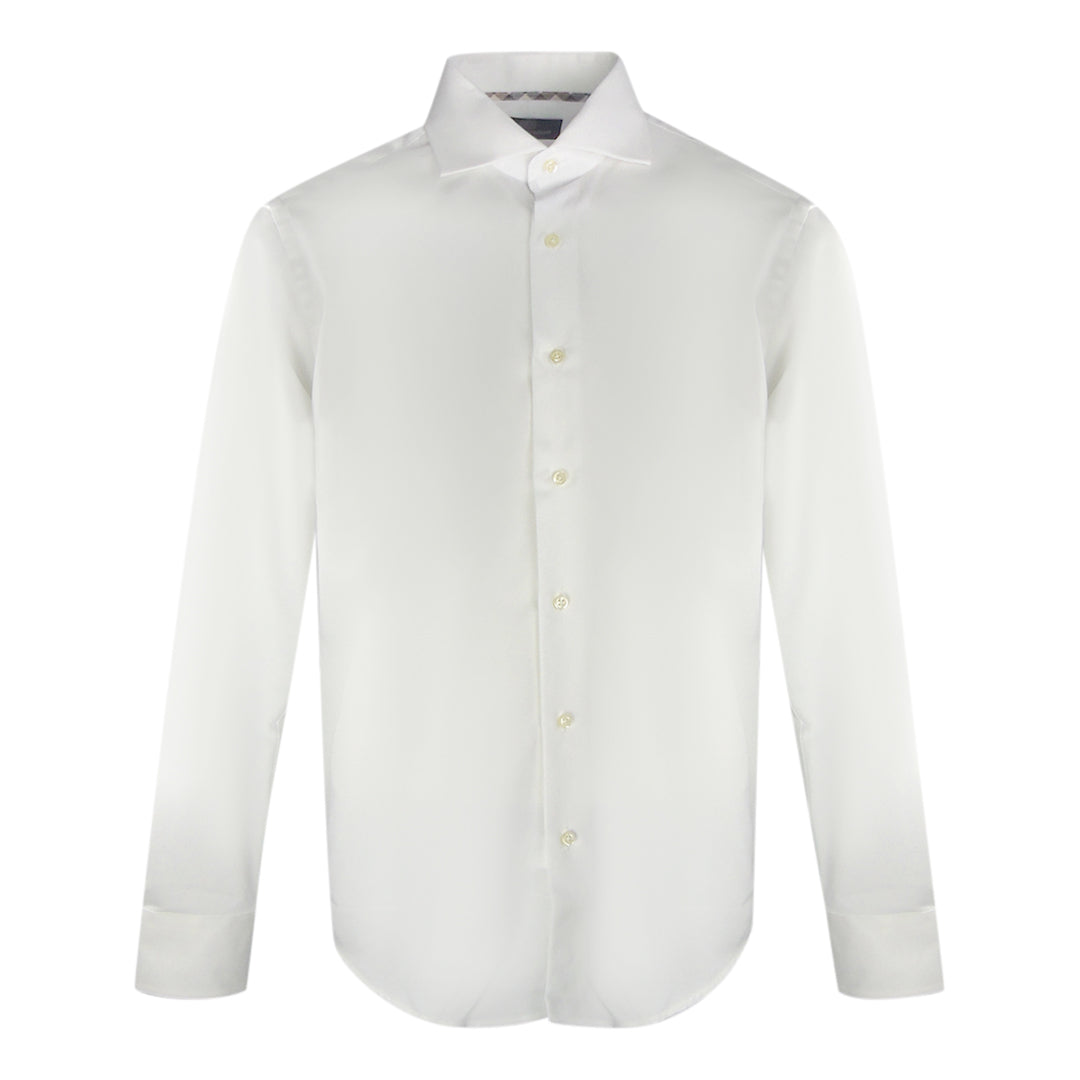 Aquascutum Branded Long Sleeve White Shirt