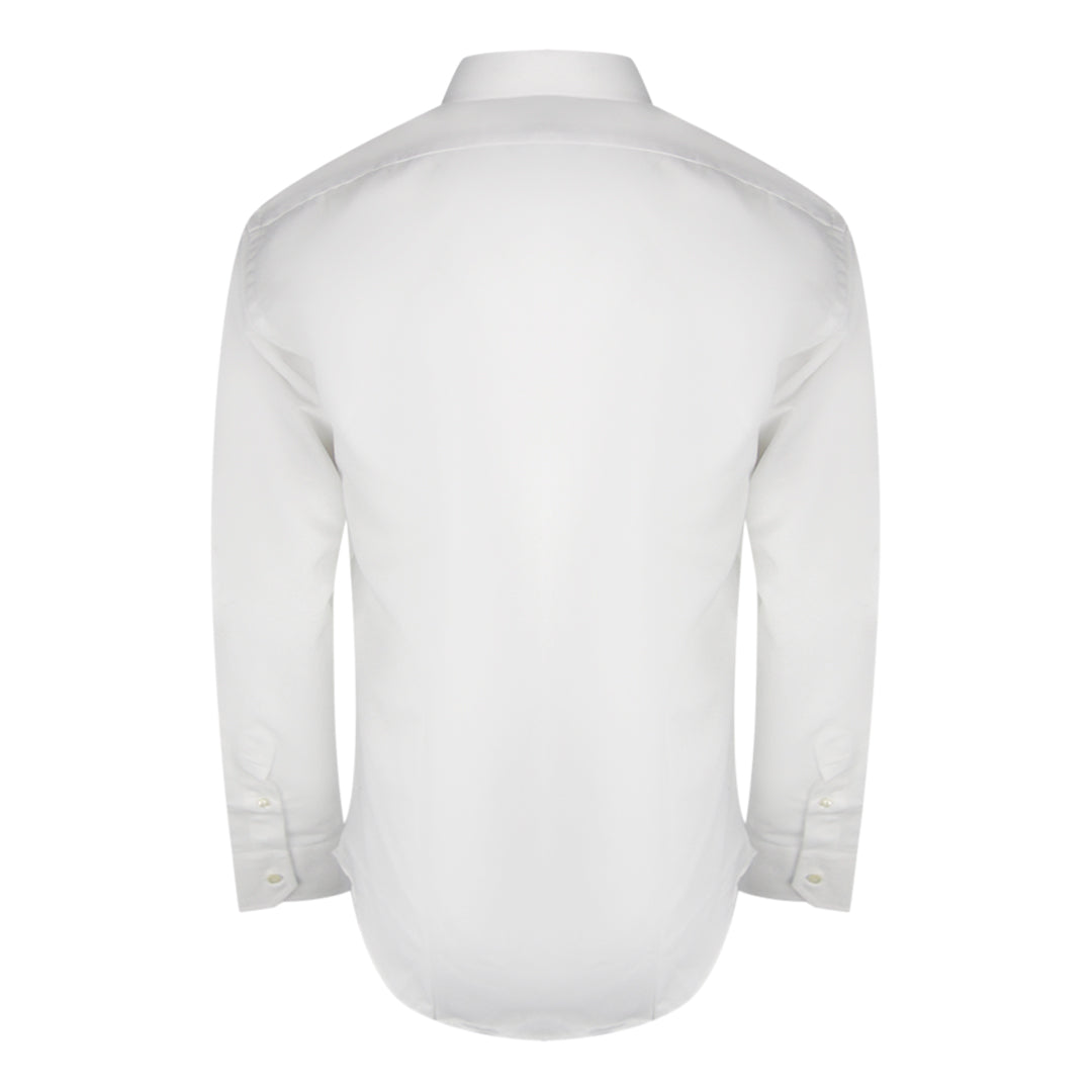 Aquascutum Plain Branded Logo Long Sleeve White Shirt