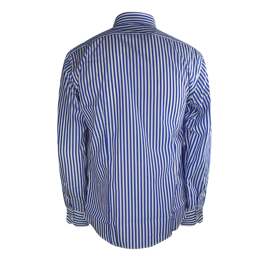 Aquascutum Striped Long Sleeve Blue Shirt XS