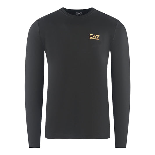 EA7 Large Back Logo Long Sleeved Black T-Shirt
