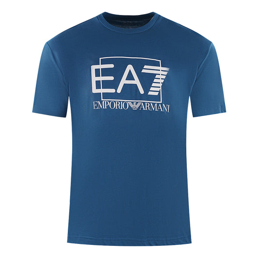 EA7 Box Logo Blue T-Shirt