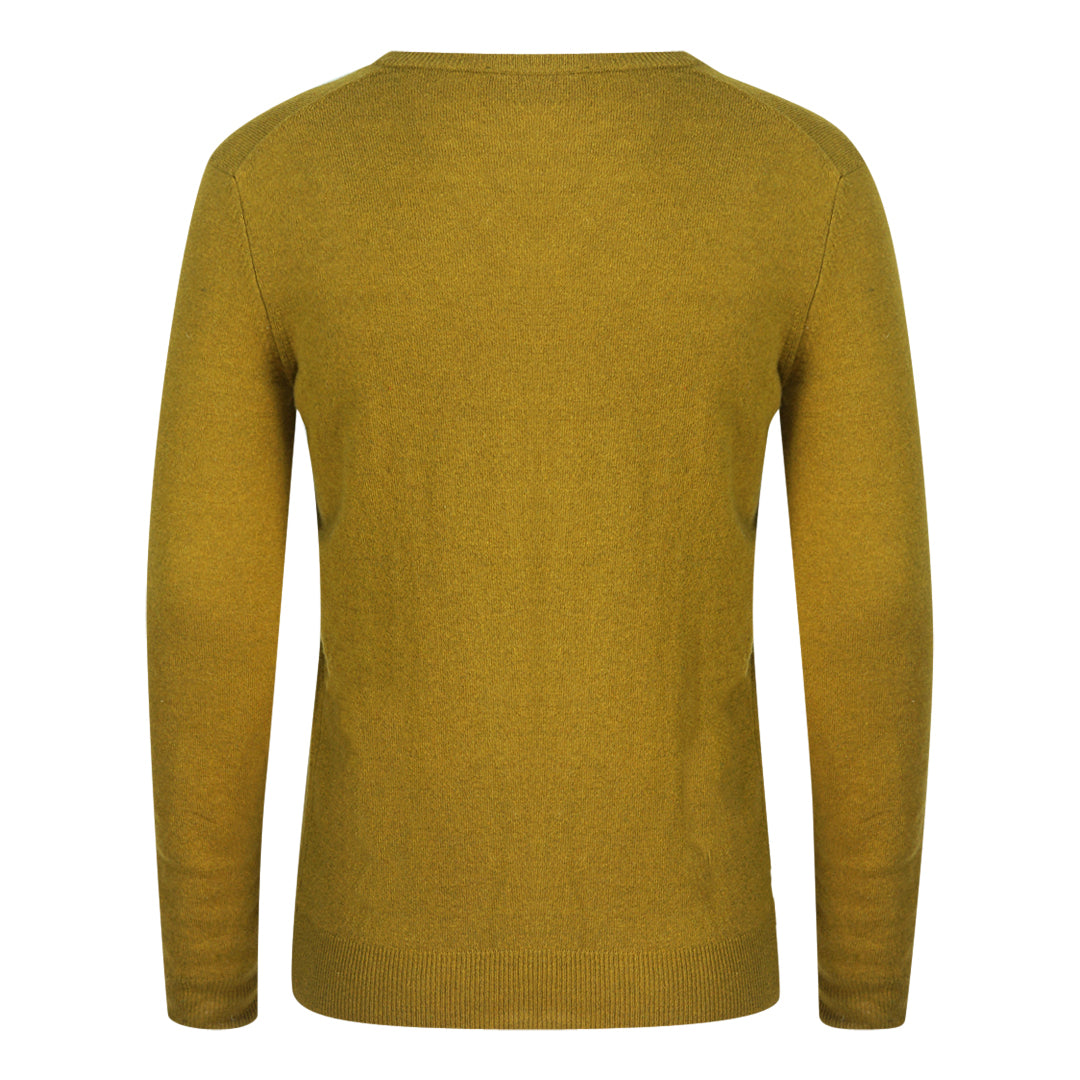 Aquascutum Check A Logo Dark Yellow V Neck Jumper