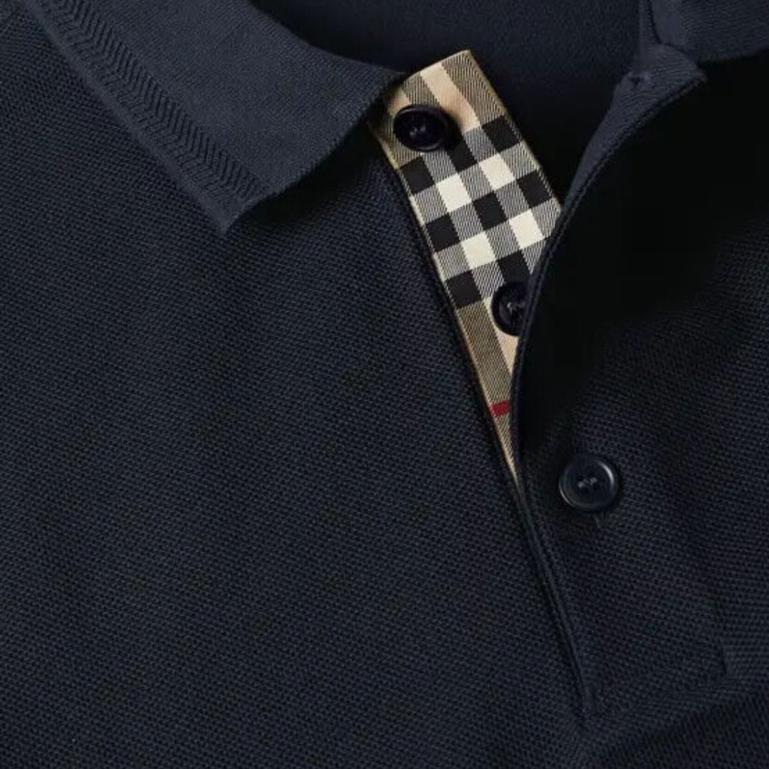 Burberry Branded Circle Logo Coal Blue Polo Shirt