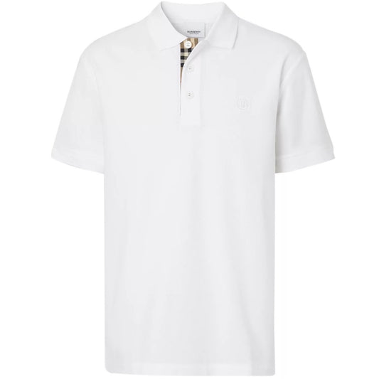 Burberry Branded Circle Logo White Polo Shirt