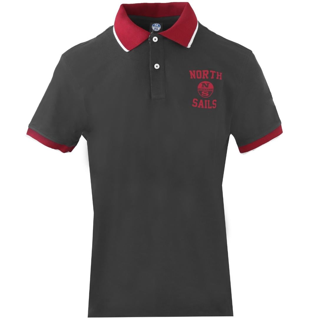 North Sails Block Logo Black Polo Shirt