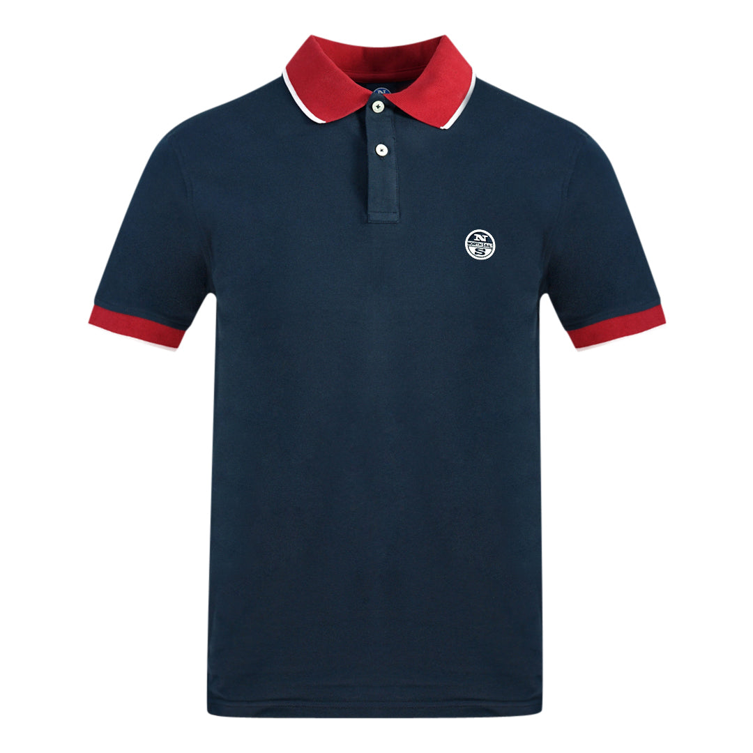 North Sails Colour Block Navy Blue Polo Shirt