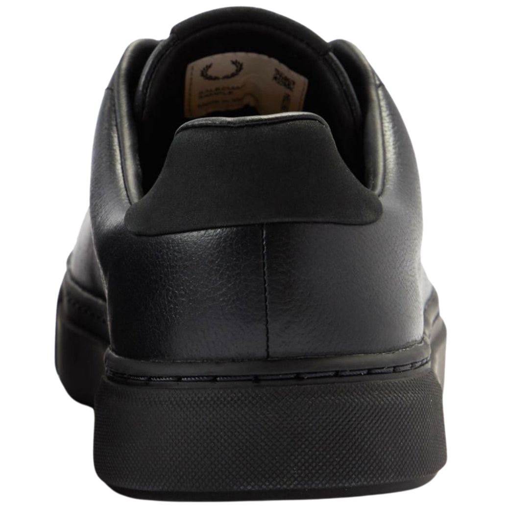 Fred Perry Black Tumbled Leather Shoes UK 9