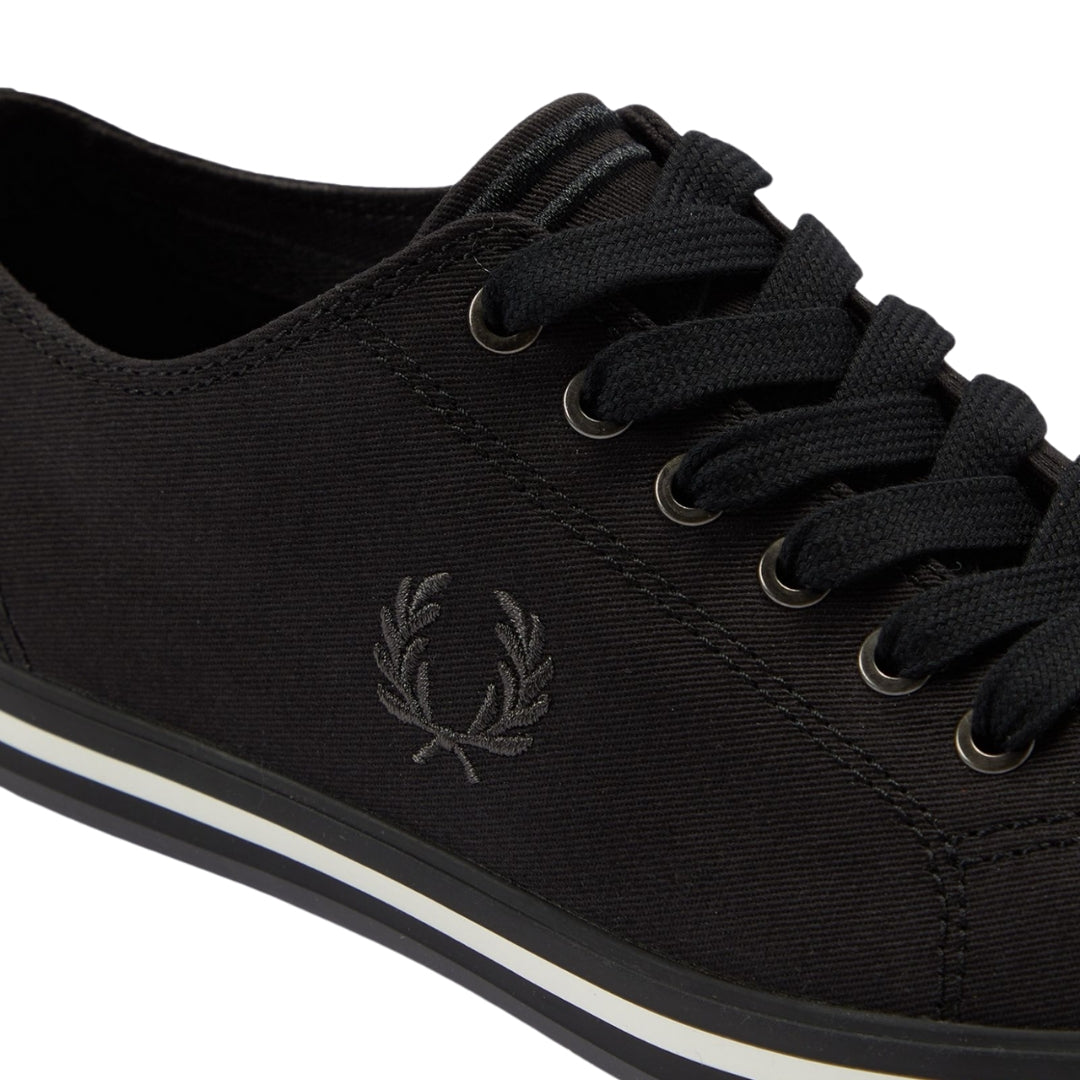 Fred Perry Kingston Twill Black Shoes UK 7