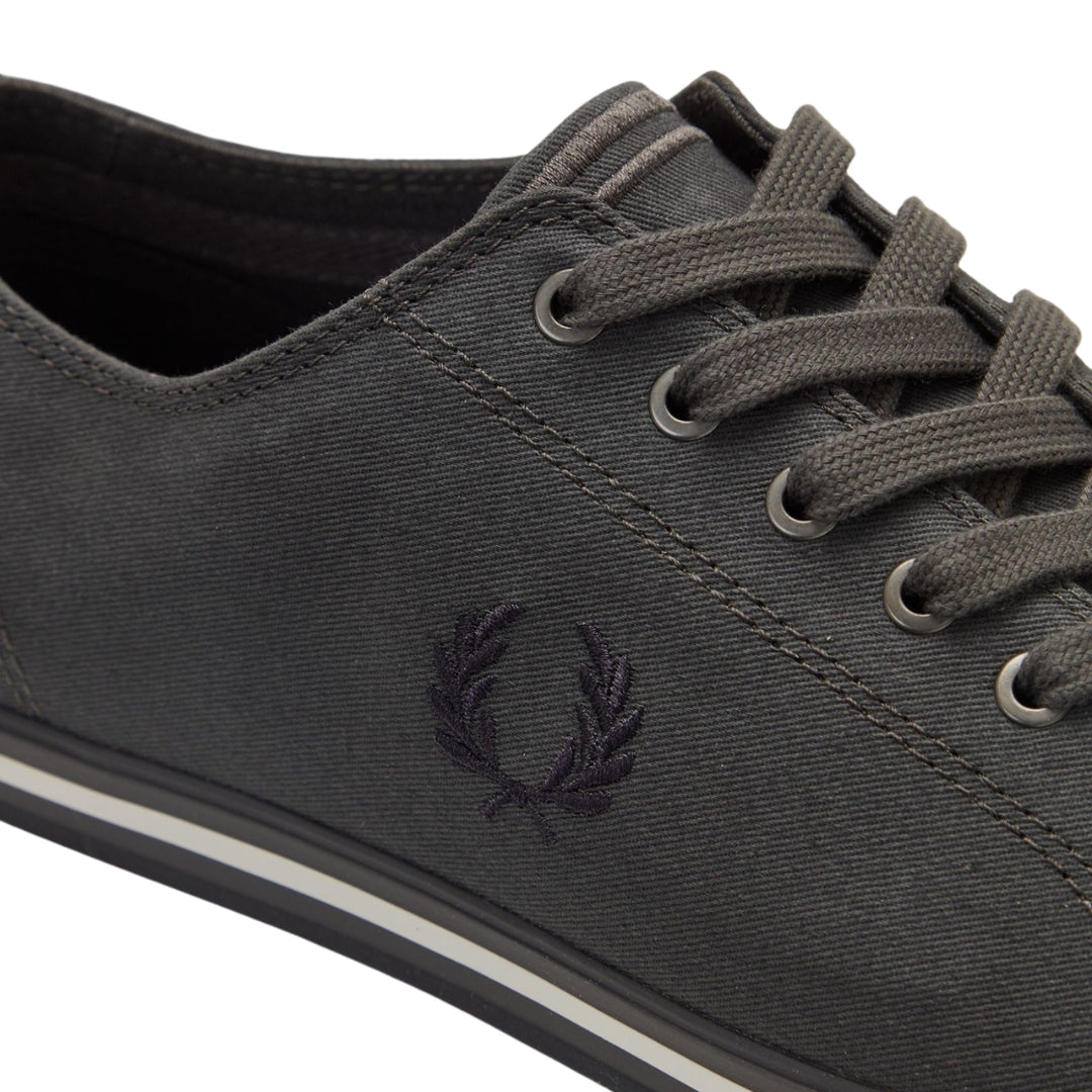 Fred Perry Kingston Twill Gunmetal Grey Shoes UK 7