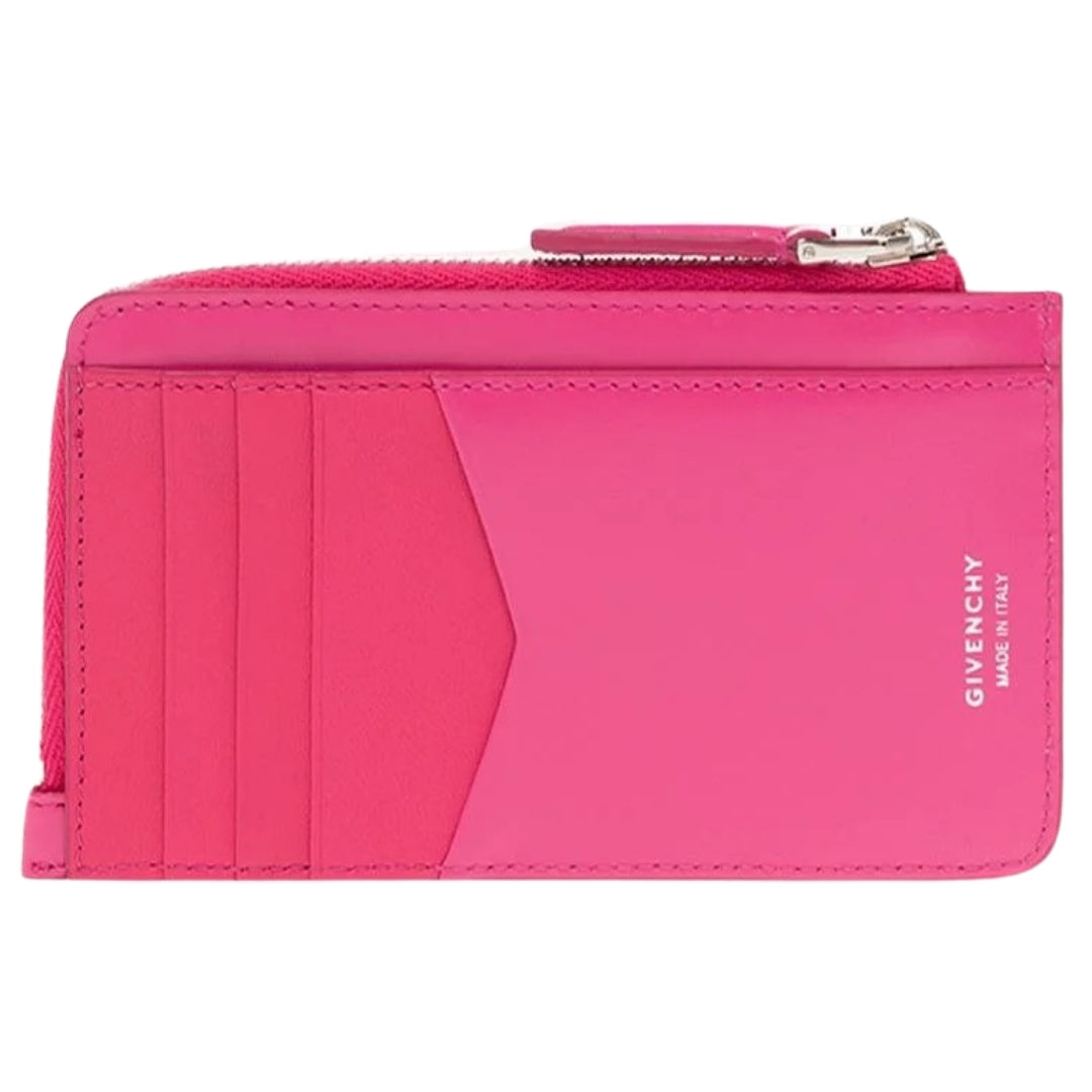 Givenchy Antigona Zipped Card Holder Neon Pink Purse