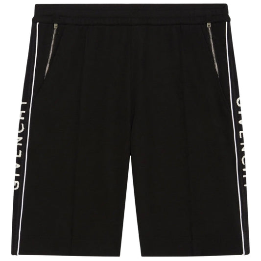 Givenchy Classic Fit Branded Side Logo Black Shorts L