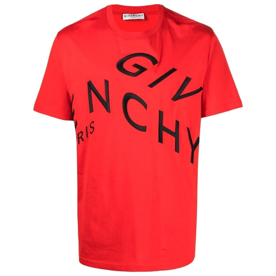 Givenchy Refracted Embroidered Logo Oversized Red T-Shirt S