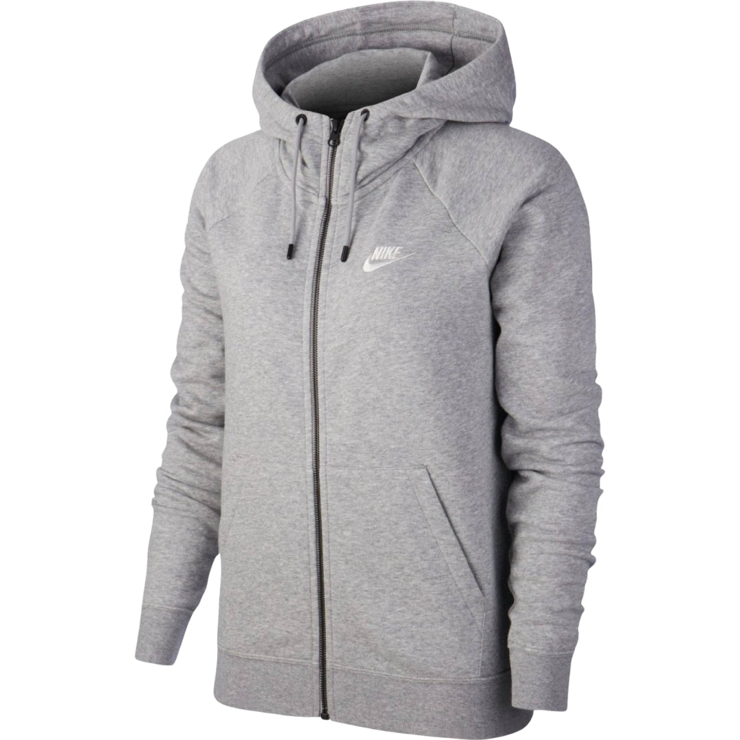 Nike Swoosh Logo Hooded Grey Zip-Up Hoodie S