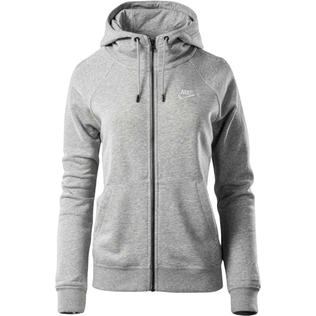 Nike Swoosh Logo Hooded Grey Zip-Up Hoodie S