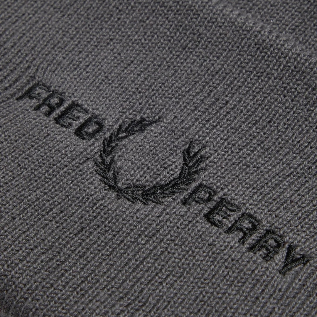 Fred Perry Graphic Logo Gunmetal Grey Beanie