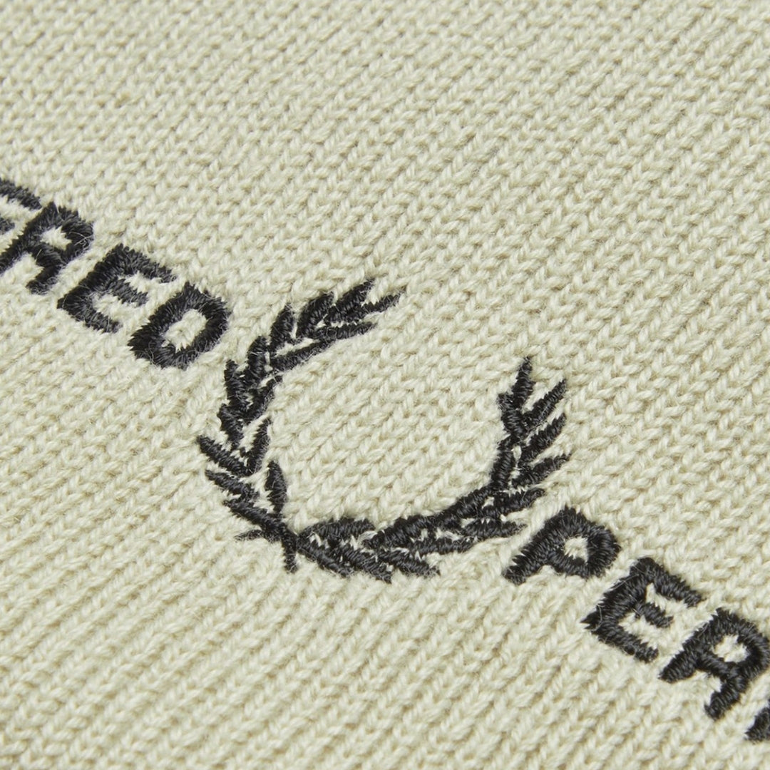 Fred Perry Graphic Logo Light Oyster Cream Beanie