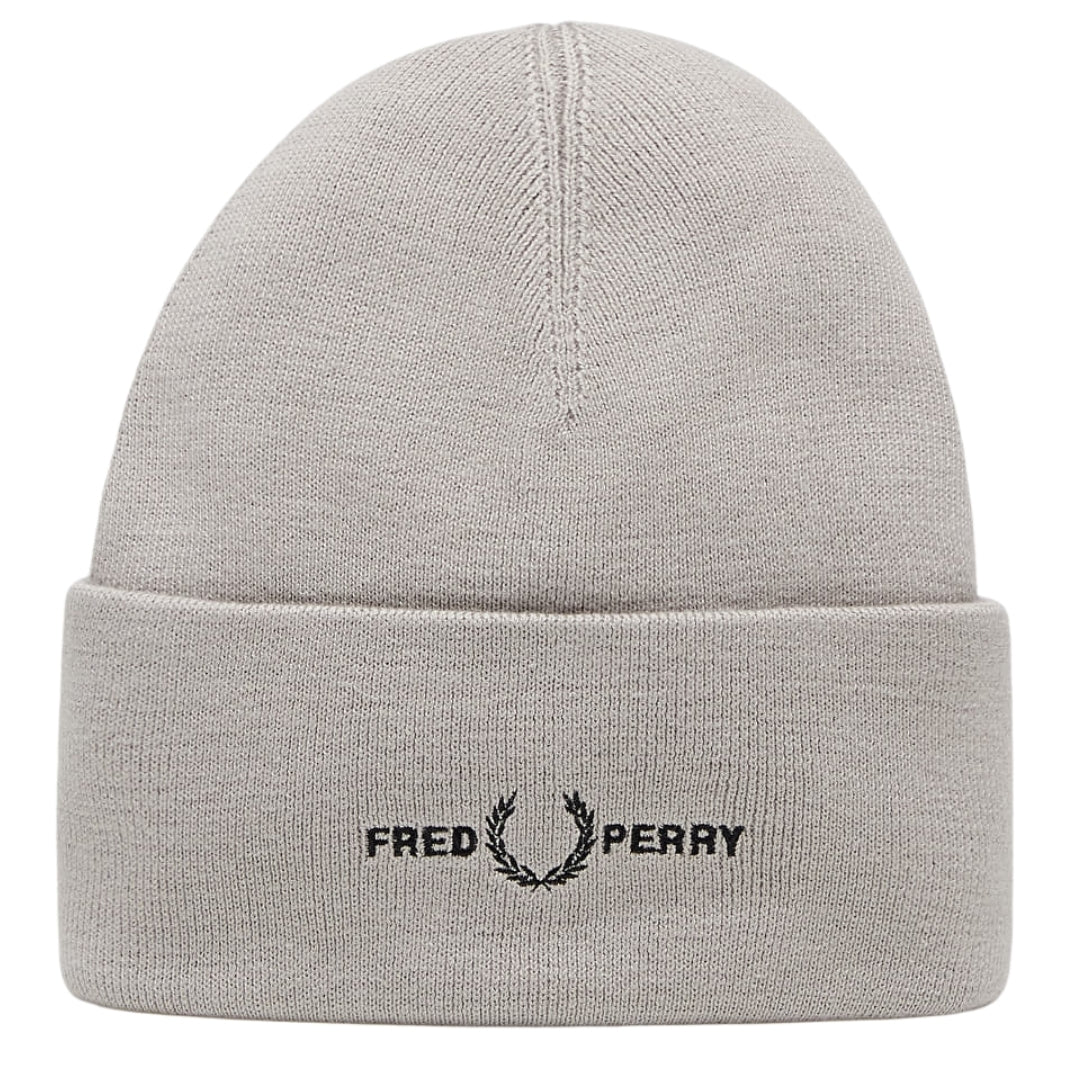 Fred Perry Graphic Logo Concrete Grey Beanie