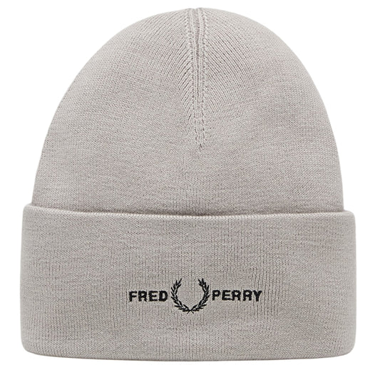 Fred Perry Graphic Logo Concrete Grey Beanie