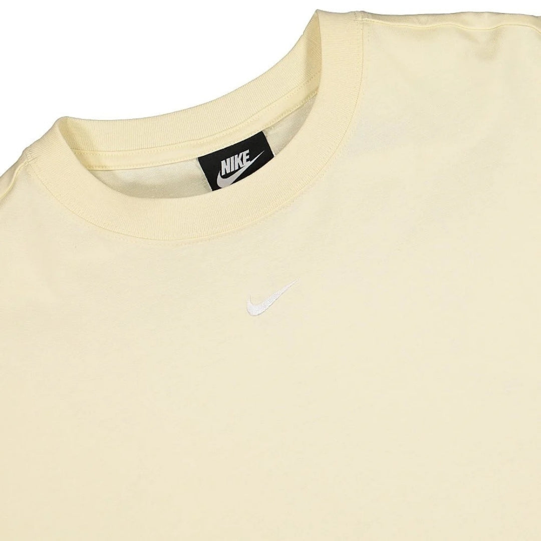 Nike Swoosh Logo Loose Fit Cream T-Shirt XS