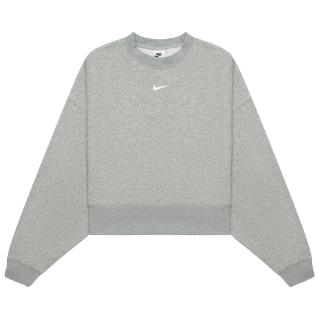 Nike Small Swoosh Logo Plain Grey Sweatshirt L