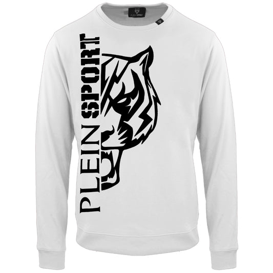 Plein Sport Large Bold Tiger Logo White Jumper