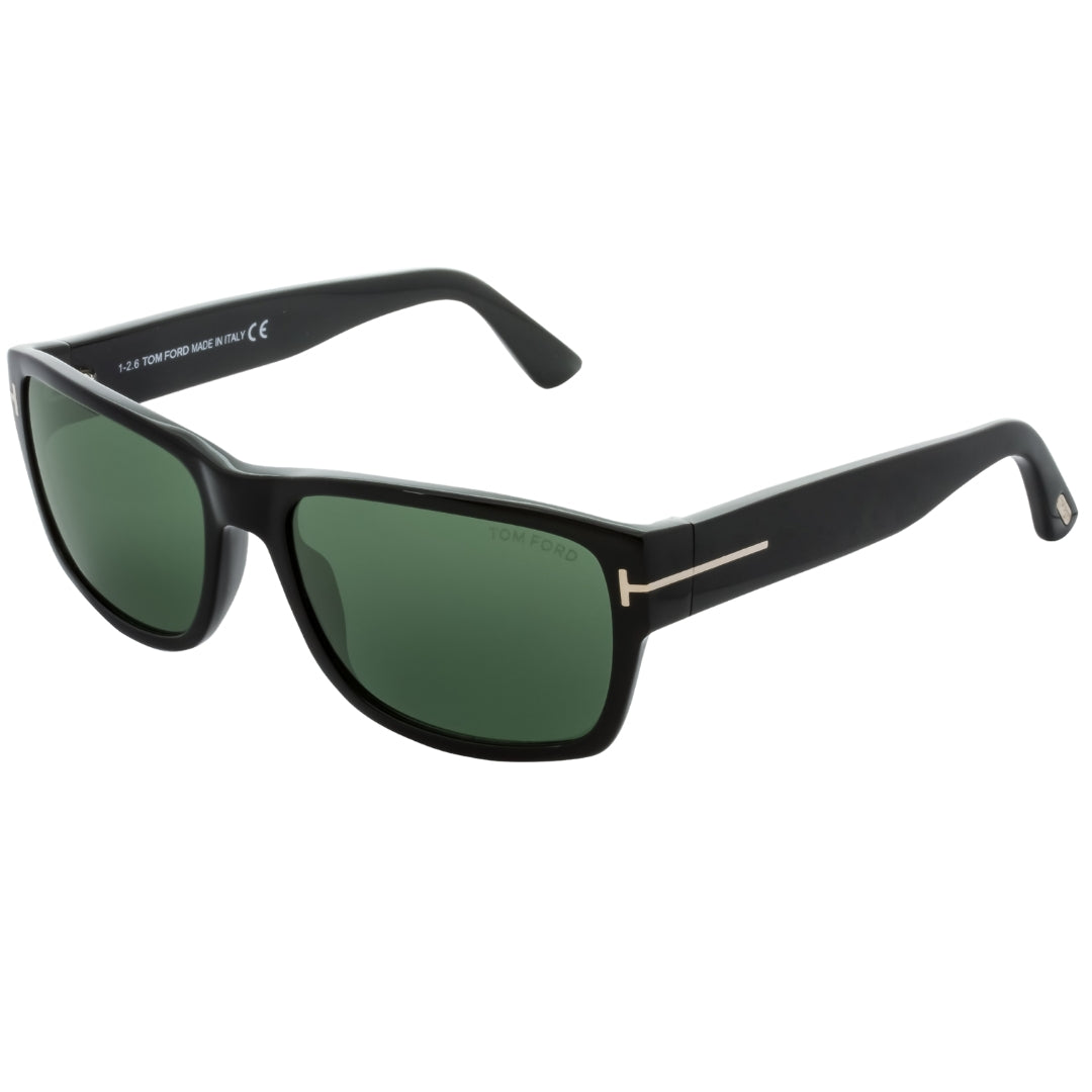 Tom Ford Green Lens Shiny Black Sunglasses One Size