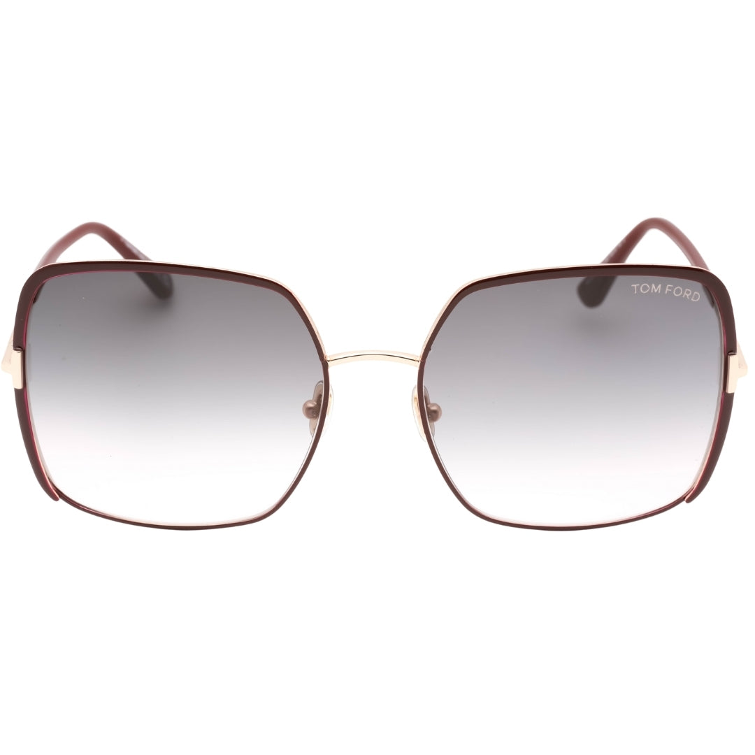 Tom Ford Gradient Blue Lens Shiny Bordeaux Sunglasses One Size