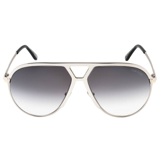 Tom Ford Gradient Smoke Lens Shiny Palladium Silver Sunglasses One Size