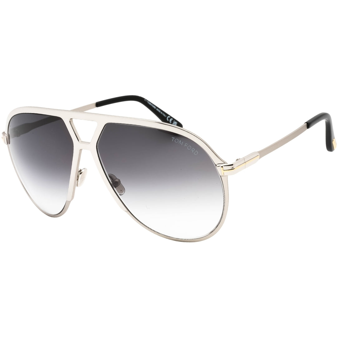 Tom Ford Gradient Smoke Lens Shiny Palladium Silver Sunglasses One Size