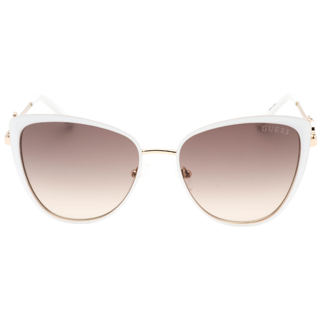 Guess White Outlined Frame Rose Gold Sunglasses One Size